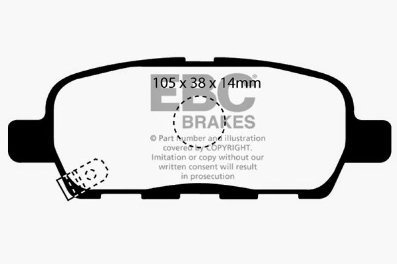 EBC DP41955R 08-13 Infiniti EX35 3.5 Yellowstuff Rear Brake Pads