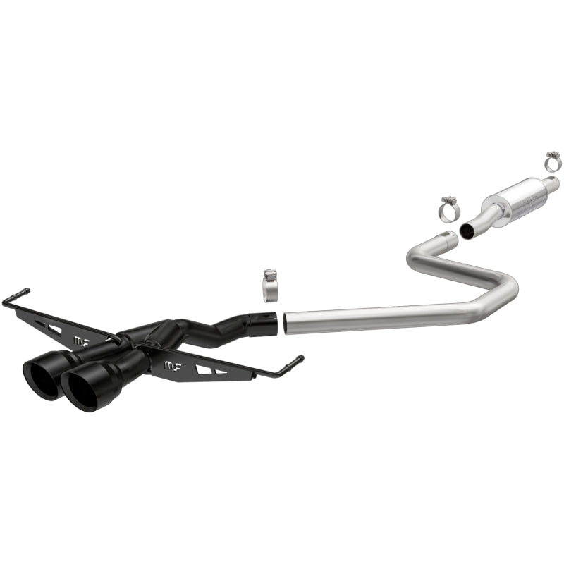 Magnaflow 19455 MagnaFlow 2019 Hyundai Veloster 1.6L 2.5in Center Exit Stainless Steel Cat-Back Exhaust w/Blk Tips