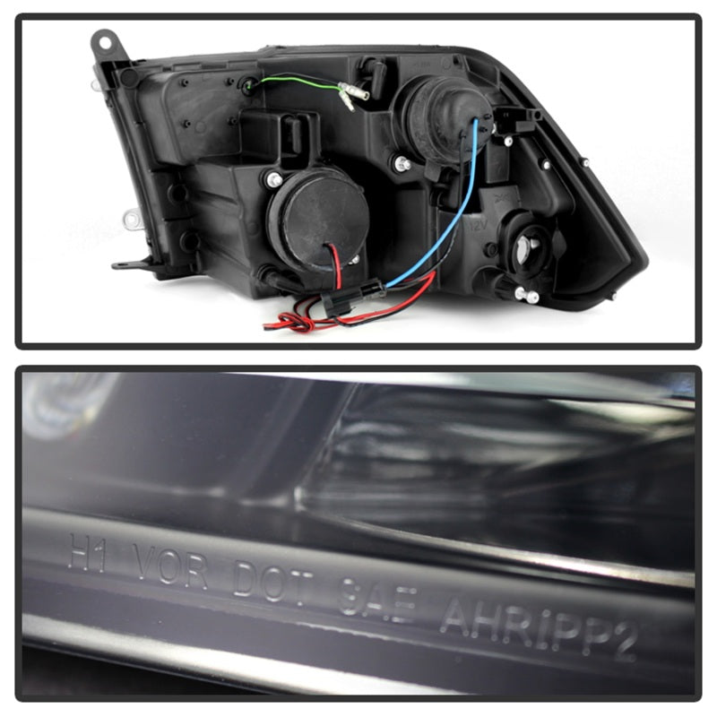 SPYDER 5078407 Spyder Dodge RAM 1500 09-14 Projector Headlights Halogen- LED Halo LED - Blk Smke PRO-YD-DR09-HL-BSM