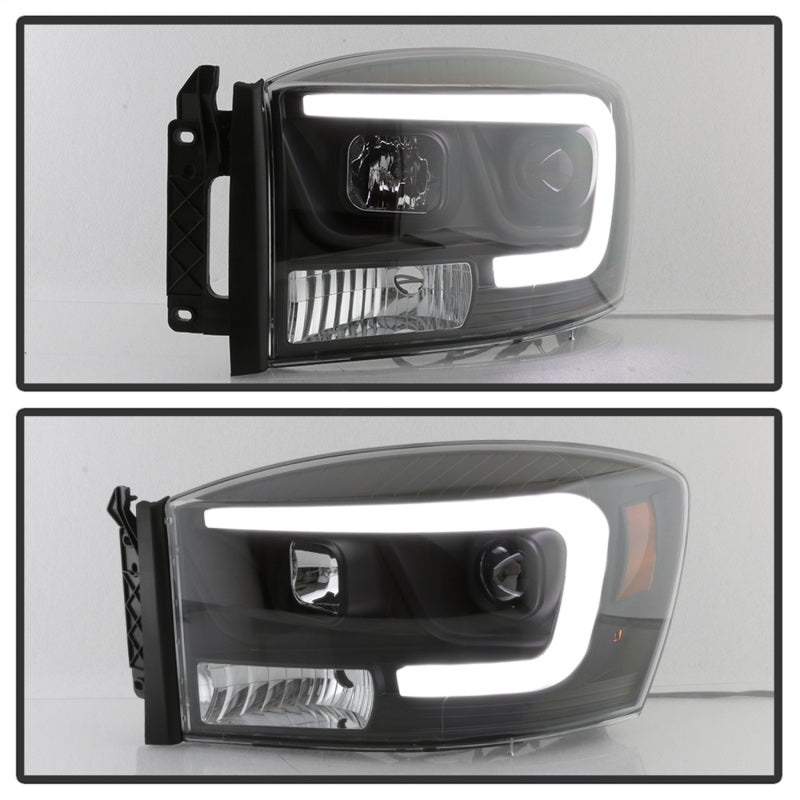 SPYDER 5085306 Spyder Dodge RAM 1500 06-08 V2 Projector Headlights - Light Bar DRL - Black (PRO-YD-DR06V2-LB-BK)