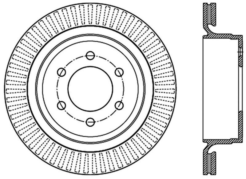 Stoptech 126.65135SL StopTech 12-19 Ford F-150 (w/Manual Parking Brake) Slotted Sport Brake Rotor