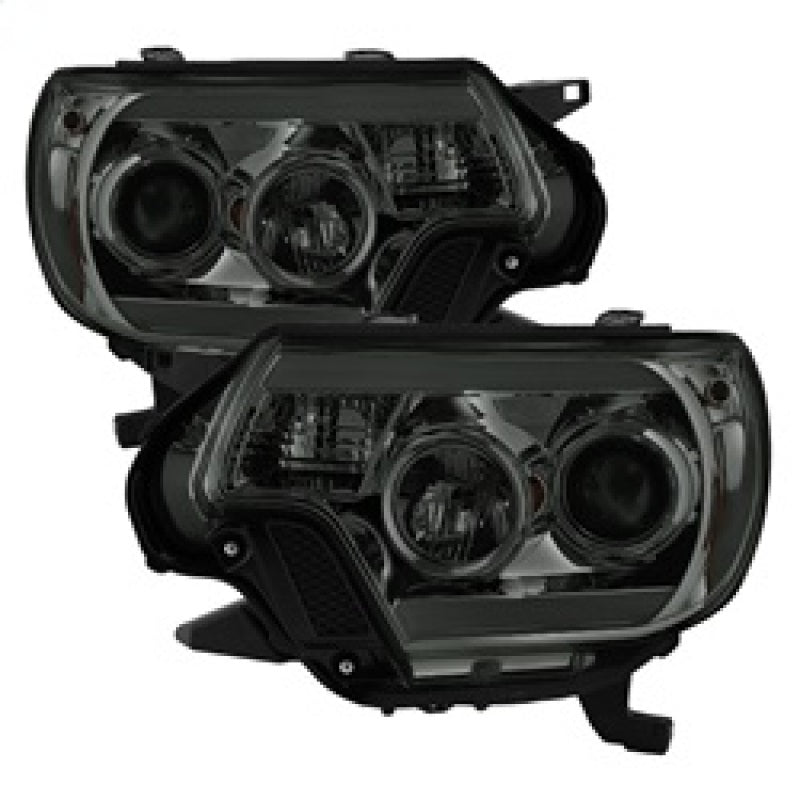 SPYDER 5081728 Spyder Toyota Tacoma 12-16 Projector Headlights Light Bar DRL Smoke PRO-YD-TT12-LBDRL-SM