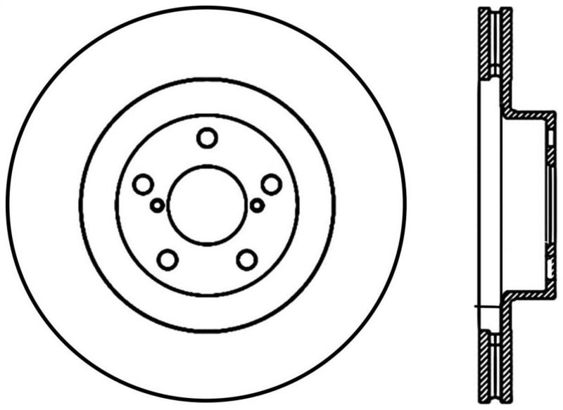 Stoptech 127.47018L StopTech 02-10 Subaru WRX Slotted & Drilled Left Front Rotor (exc. STi)