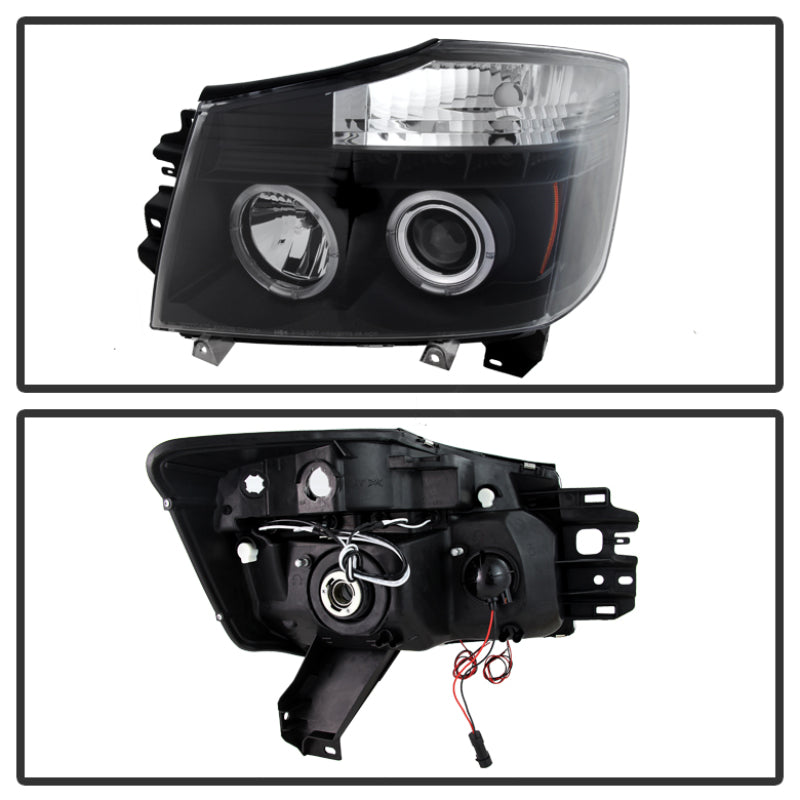 SPYDER 5011572 Spyder Nissan Titan 04-14/Armada 04-07 Projector Headlights LED Halo LED Blk PRO-YD-NTI04-HL-BK