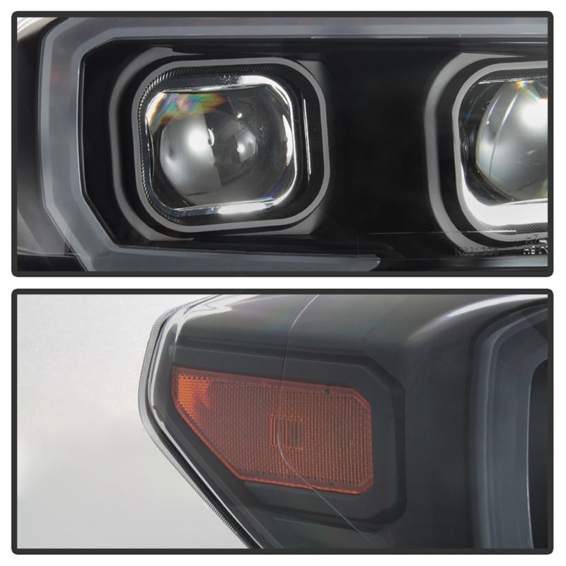 SPYDER 9039256 xTune Toyota Tacoma 16-18 DRL Light Bar Projector Headlights - Black PRO-JH-TTA16-LBDRL-BK