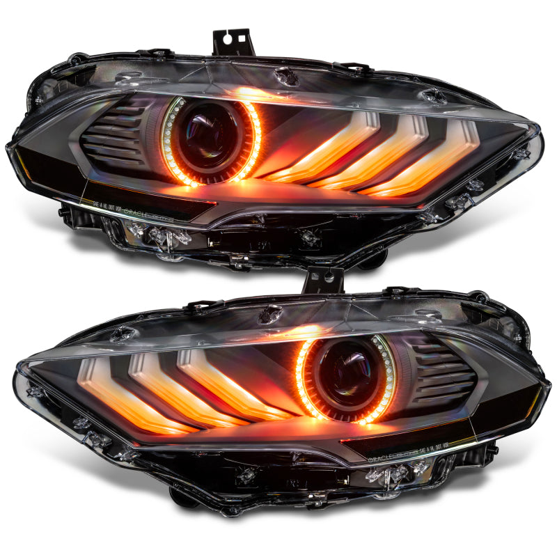 ORACLE Lighting 8204-332 Oracle Lighting 18-23 Ford Mustang Dynamic ColorSHIFT LED Headlights - Black Series SEE WARRANTY