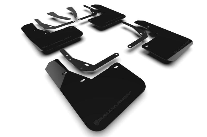 Rally Armor MF113-UR-BLK-MBK 2024 Hyundai Kona EV Black UR Mud Flap - Metallic Black Logo