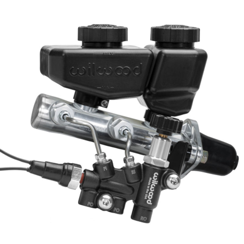 Wilwood 261-16962-BK Remote Tandem M/C Kit w/Brkt and Valve - 1in Bore Black