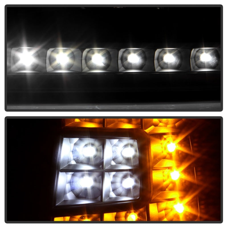 SPYDER 5014184 Xtune Ford F150 97-03 Crystal Headlights w/ Clear LED Corners Black HD-ON-FF15097-LED-SET-BK
