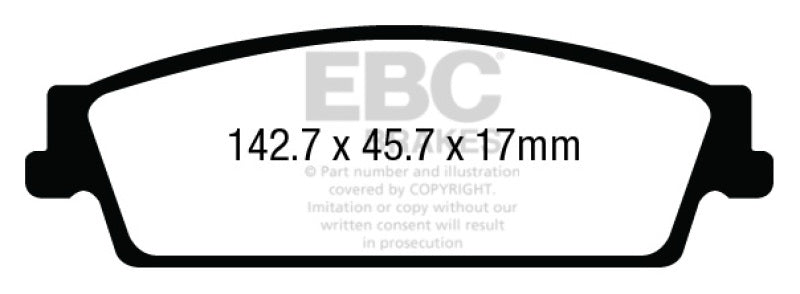 EBC DP43022R 15+ Cadillac Escalade 6.2 2WD Yellowstuff Rear Brake Pads