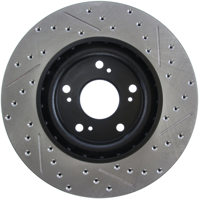 Stoptech 127.40057R StopTech 02-06 Acura RSX Type S / 06-09 Honda Civic Si Slotted & Drilled Right Front Rotor