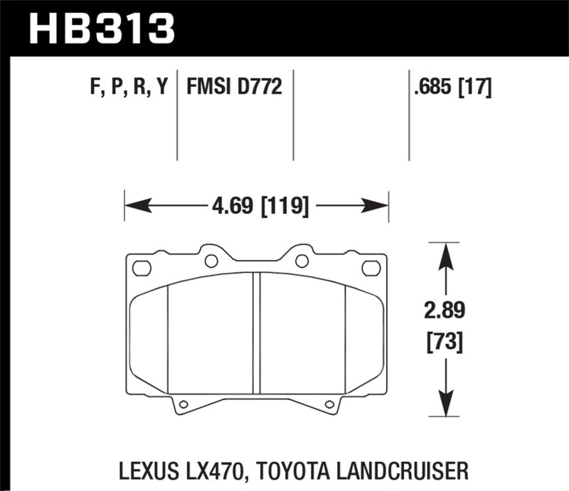 Hawk Performance HB313Y.685 Hawk LTS Street Brake Pads