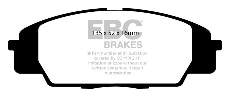 EBC DP51254NDX 07-11 Acura CSX (Canada) 2.0 Type S Bluestuff Front Brake Pads