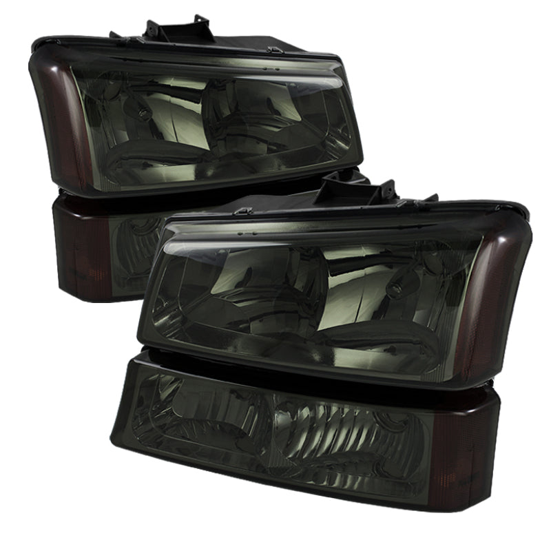 SPYDER 5064523 Xtune Chevy Silverado 2500HD 03-06 Crystal Headlights w/ Amber Lights Smoke HD-JH-CSIL03-AM-SM-SET