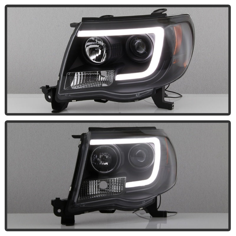 SPYDER 5084514 Spyder Toyota Tacoma 05-11 Projector Headlights - Light Bar DRL - Black PRO-YD-TT05V2-LB-BK