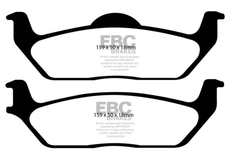 EBC DP61697 11 Ford F150 3.5 Twin Turbo (2WD) 6 Lug Greenstuff Rear Brake Pads