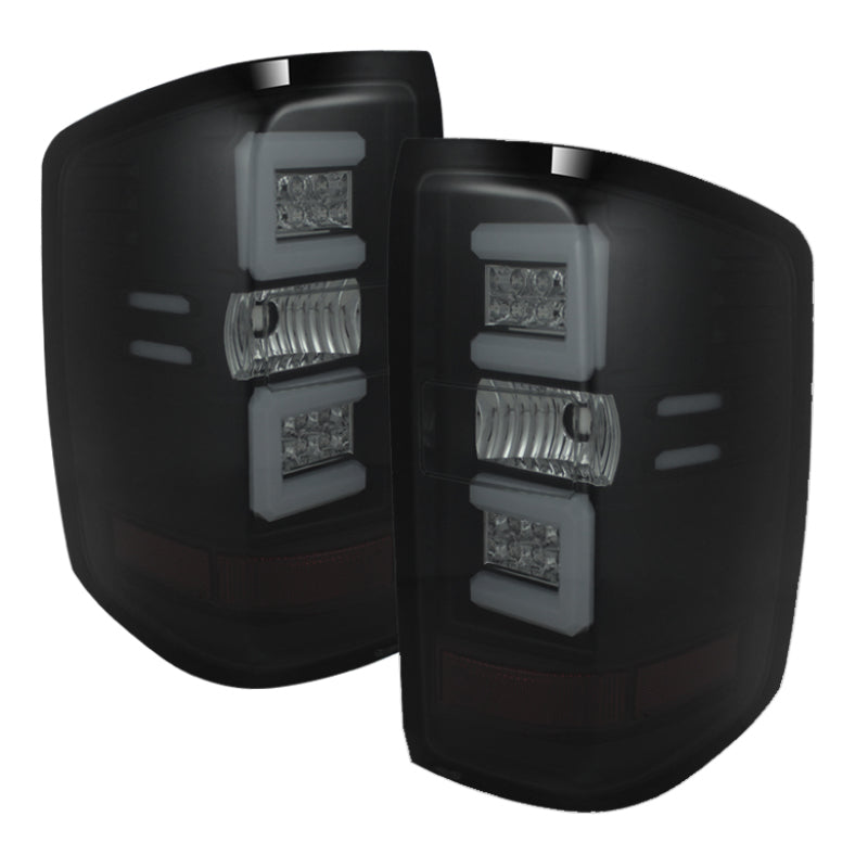 SPYDER 5079992 Spyder 14-18 Chevy 1500 / 15-19 GMC 3500 Dually / Bar LED Tail Lights Blk Smke ALT-YD-CS14-LBLED-BSM