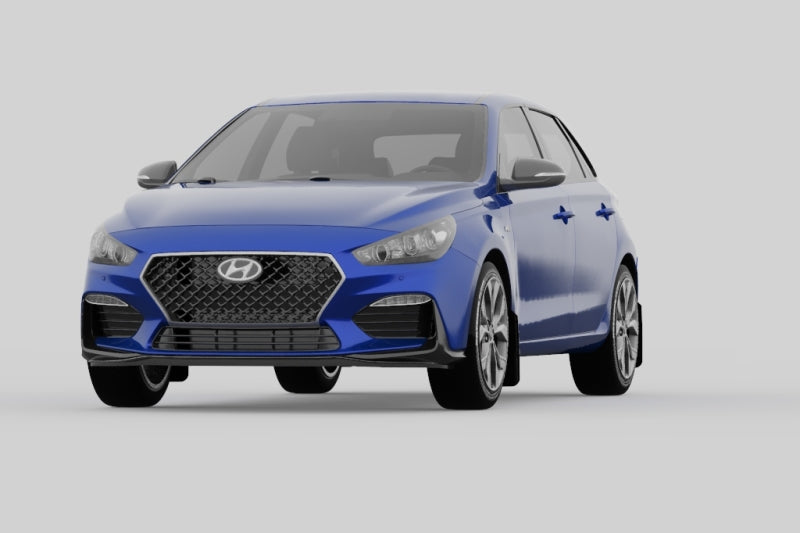 Rally Armor MF59-UR-BLK/PBL 19-21 Hyundai Elantra N Line Black UR Mud Flap w/ Performance Blue Logo