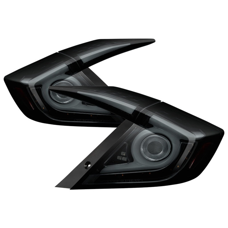 SPYDER 5086440 Spyder 16-18 Honda Civic 4 Door Light Bar LED Tail Lights - Black Smoke (ALT-YD-HC164D-LB-BSM)