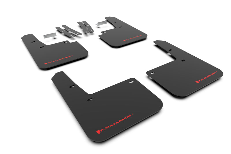 Rally Armor MF63-UR-BLK/RD 18-22 Hyundai Kona Black UR Mud Flap Red Logo