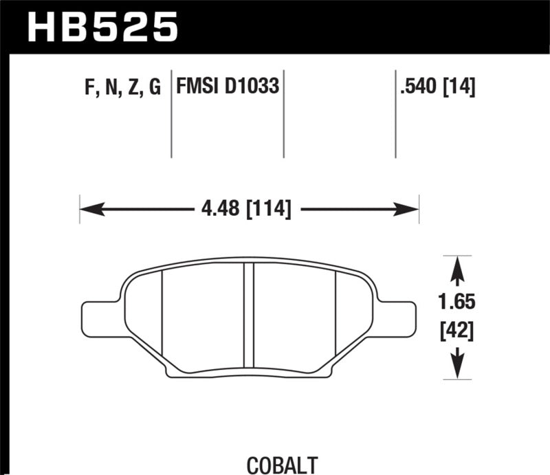 Hawk Performance HB525F.540 Hawk HPS Street Brake Pads