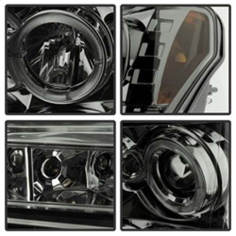 SPYDER 5010254 Spyder Ford F150 09-14 Projector Headlights Halogen Model- LED Halo LED Smke PRO-YD-FF15009-HL-SM