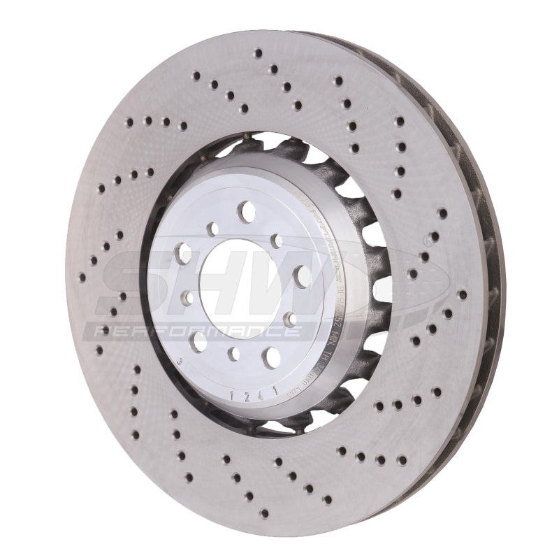 SHW Performance BFR48252 SHW 2021 BMW M2 Comp 3.0L w/o Ceramic Brake Right Front Cross-Drilled LW Brake Rotor (34118072018)