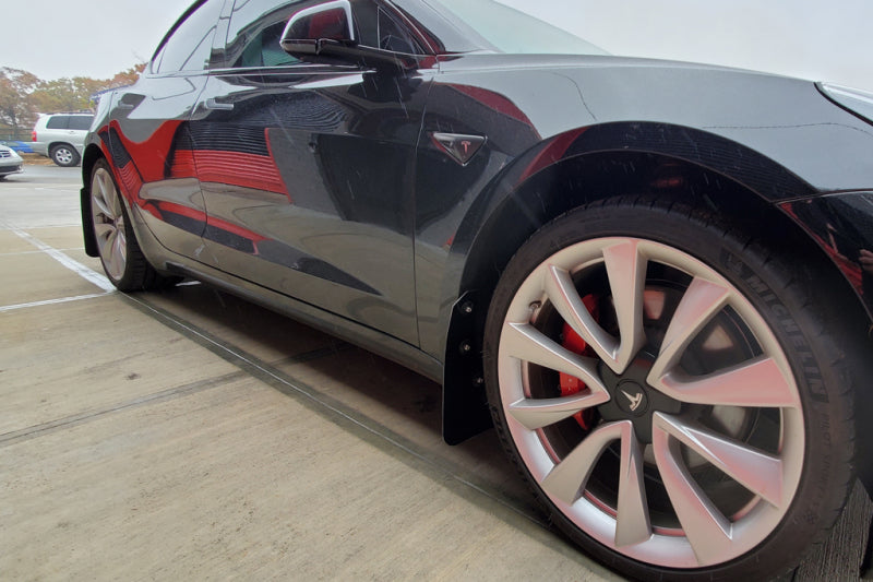 Rally Armor MF62-UR-BLK/DGRY 17-22 Tesla Model 3 Black UR Mud Flap w/ Dark Grey Logo