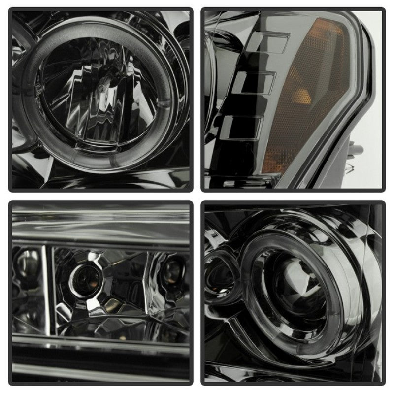 SPYDER 5010254 Spyder Ford F150 09-14 Projector Headlights Halogen Model- LED Halo LED Smke PRO-YD-FF15009-HL-SM