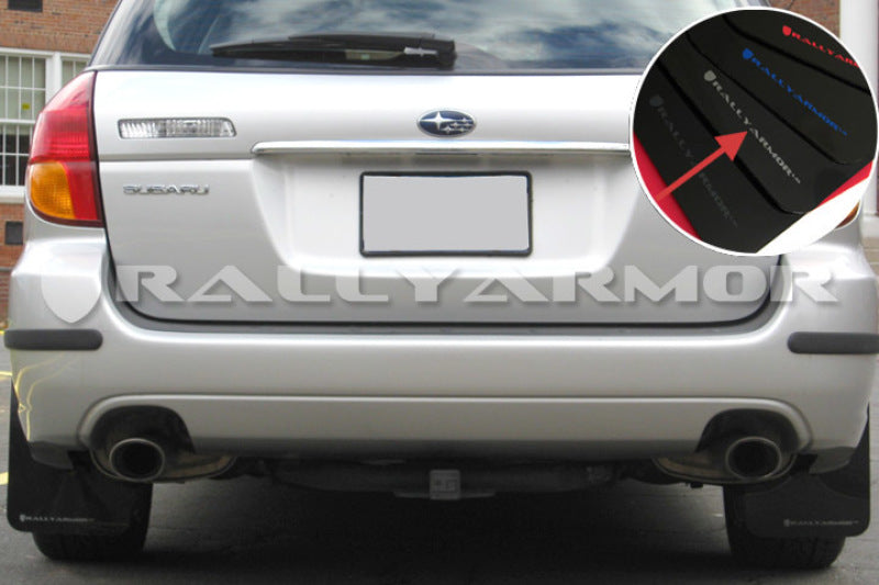 Rally Armor MF4-UR-BLK/SIL 05-09 Subaru Legacy GT / Outback Black UR Mud Flap w/ Silver Logo