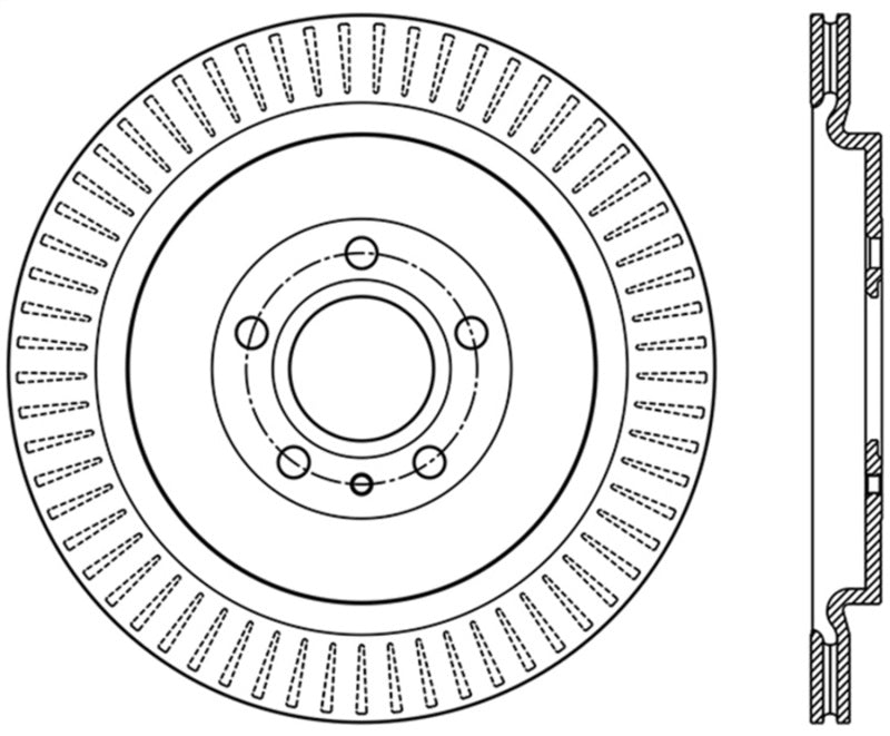 Stoptech 126.61105SR StopTech Premium High Carbon 13-14 Ford Mustang/Shelby GT500 Right Rear Disc Slotted Brake Rotor