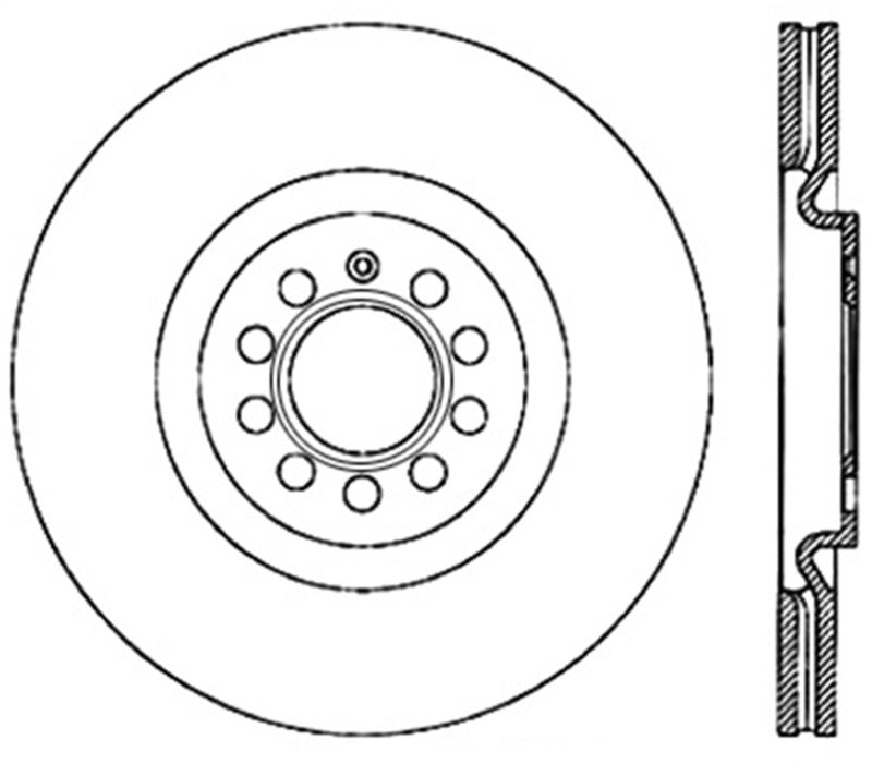 Stoptech 127.33112R StopTech 09 VW Passat CC / 06-09 Passat Slotted & Drilled Right Front Rotor