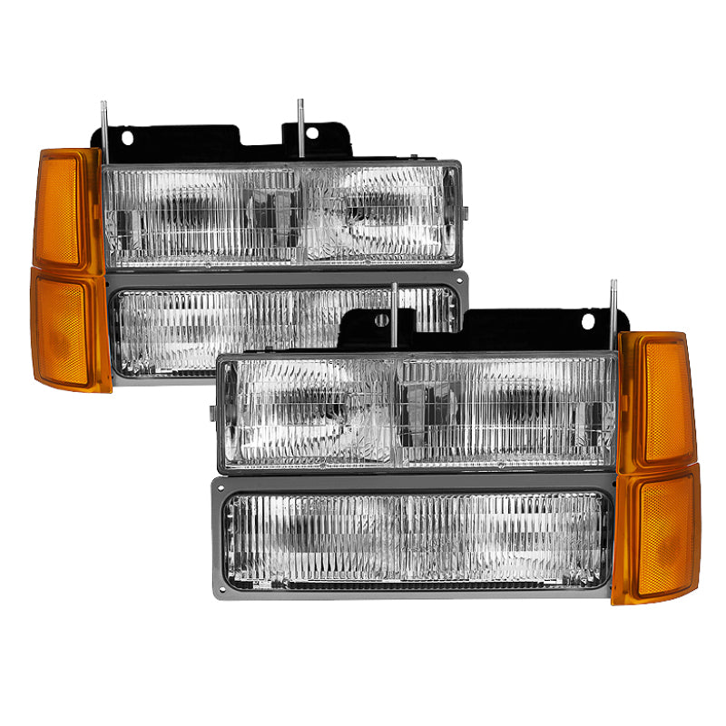 SPYDER 9034428 Xtune Chevy Suburban 94-98 Headlights w/ Corner & Parking Lights 8pcs - OEM HD-JH-CCK94-OE-C-SET