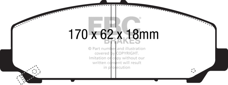 EBC ED91808 06-07 Infiniti QX56 5.6 (Akebono) Extra Duty Front Brake Pads