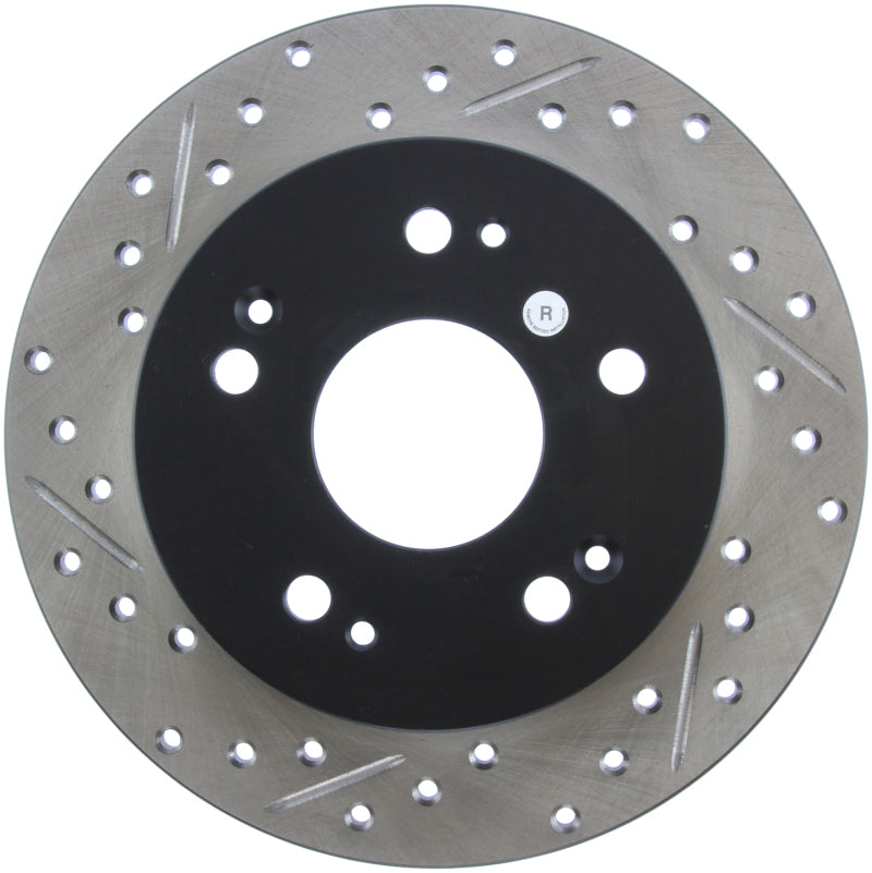Stoptech 127.40040R StopTech 06-09 Honda Civic Ex/Si Slotted & Drilled Right Rear Rotor