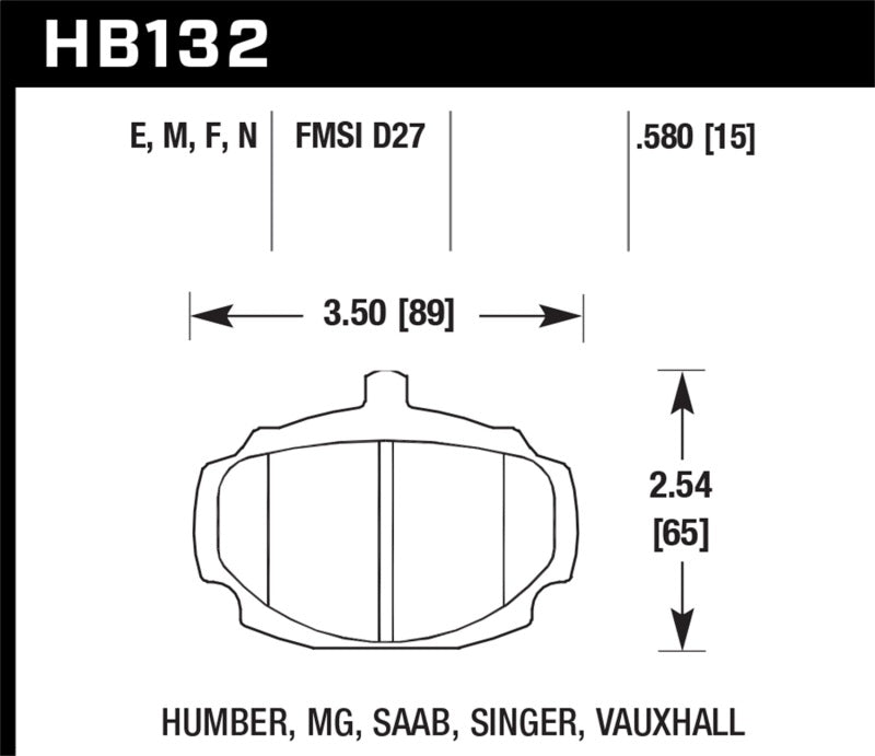Hawk Performance HB132N.580 Hawk HP+ Street Brake Pads