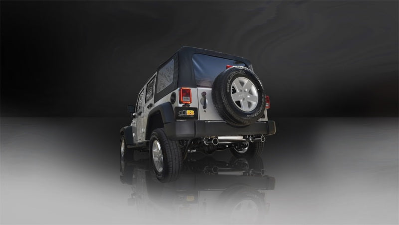 CORSA Performance 24412 Corsa 2007-2011 Jeep Wrangler 3.8L/12-14 Wrangler 3.6L Polished Sport Axle-Back Exhaust