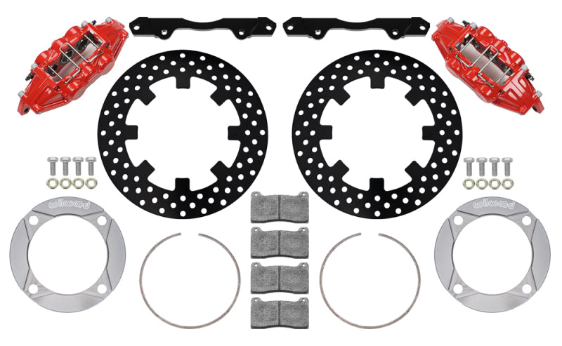 Wilwood 140-16632-DR 2014+ Polaris RZR XP 1000 Front Kit 11.25in Drilled - Red