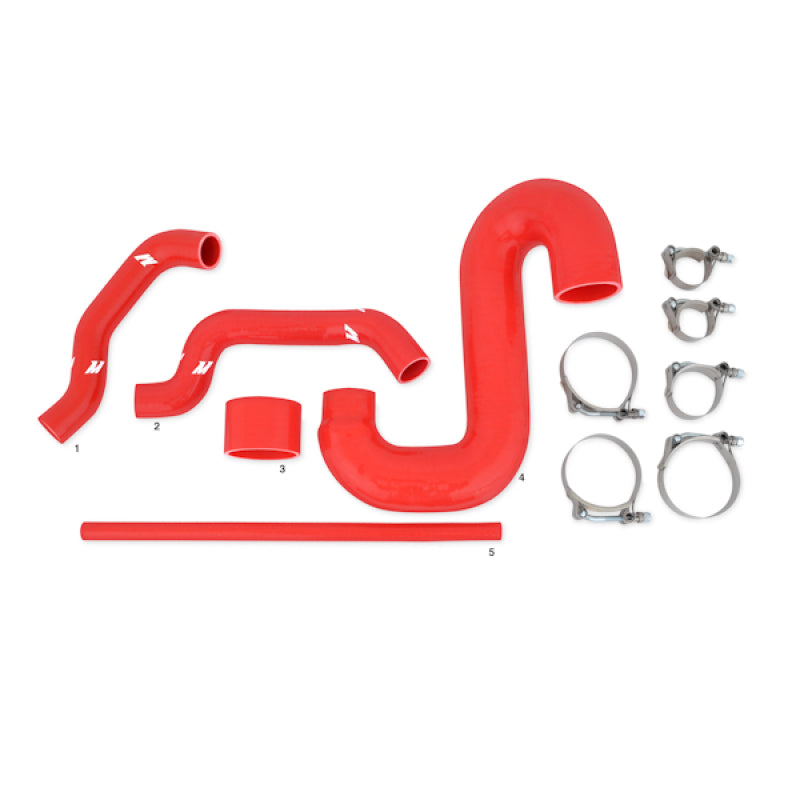 Mishimoto MMTMIC-WRX-01SLRD Subaru 02-07 WRX/04-07 STi Top-Mount Intercooler Kit - Powder Coated Silver & Red Hoses