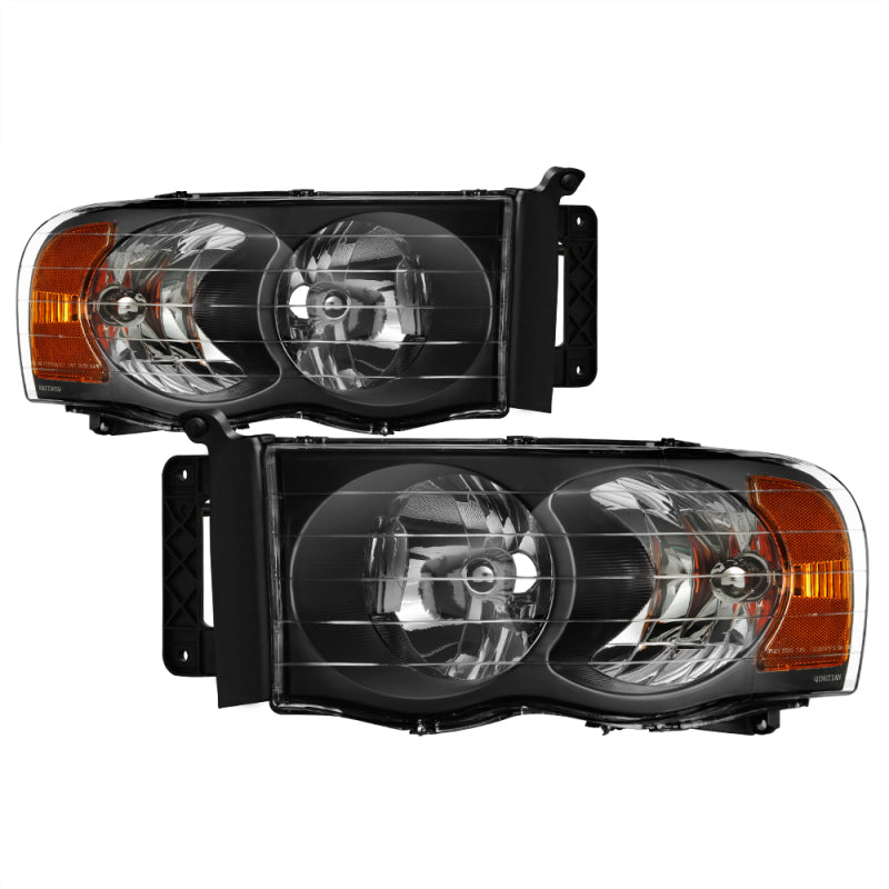 SPYDER 5014313 Xtune Dodge RAM 1500 02-05 Amber Crystal Headlights Black HD-JH-DR02-AM-BK