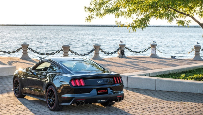 CORSA Performance 14335BLK Corsa 2015-2017 Ford Mustang GT 5.0 3in Cat Back Exhaust Black Quad Tips (Xtreme)