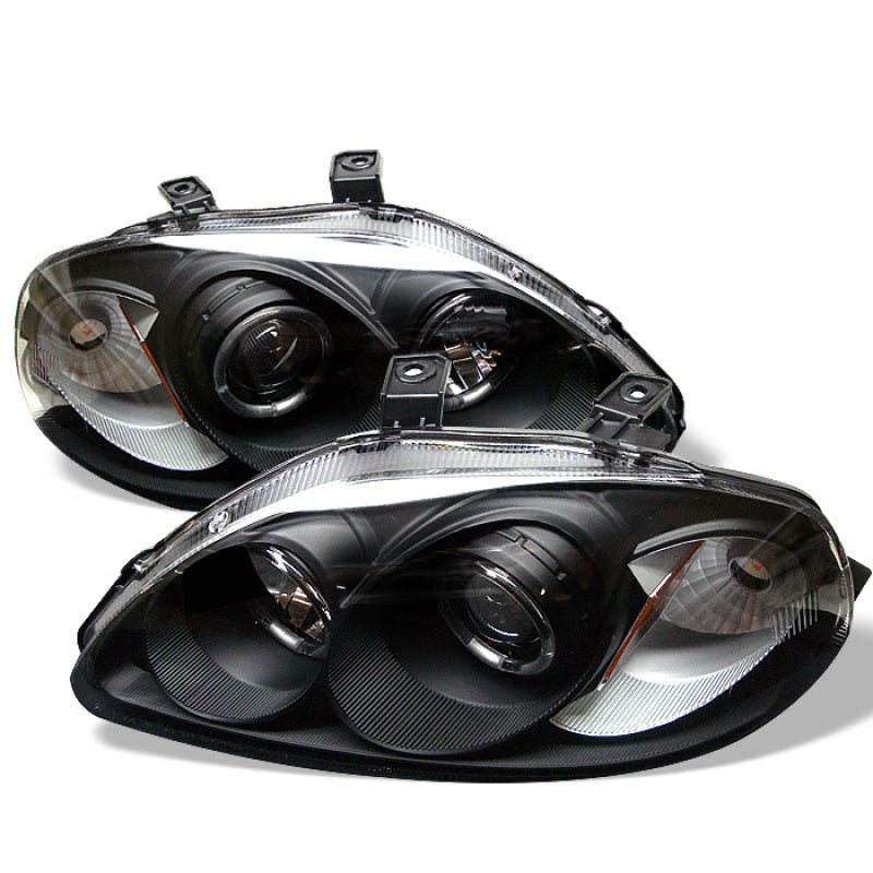SPYDER 5010902 Spyder Honda Civic 96-98 Projector Headlights LED Halo Amber Reflctr Blk PRO-YD-HC96-AM-BK