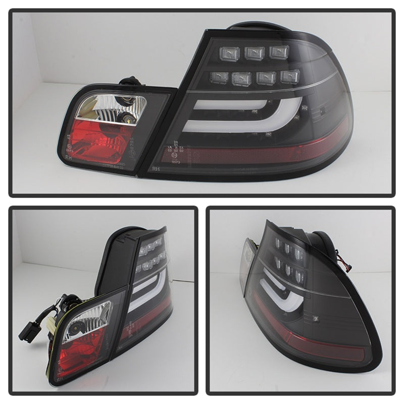 SPYDER 5076564 Spyder 04-06 BMW E46 2Dr (Coupe ONLY No Conv.) Lgtbar Styl LED Tail Lghts Blk ALT-YD-BE4604-LBLED-BK