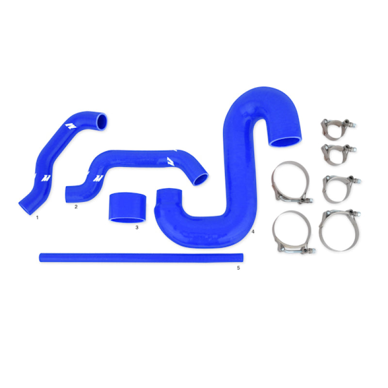 Mishimoto MMTMIC-WRX-01SLBL Subaru 02-07 WRX/04-07 STi Top-Mount Intercooler Kit - Powder Coated Silver & Blue Hoses