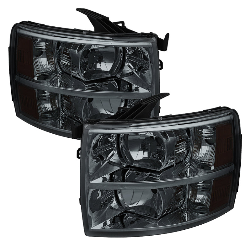 SPYDER 5077349 Xtune Chevy Silverado 07-13 Crystal Headlights Smoked HD-JH-CS07-AM-SM