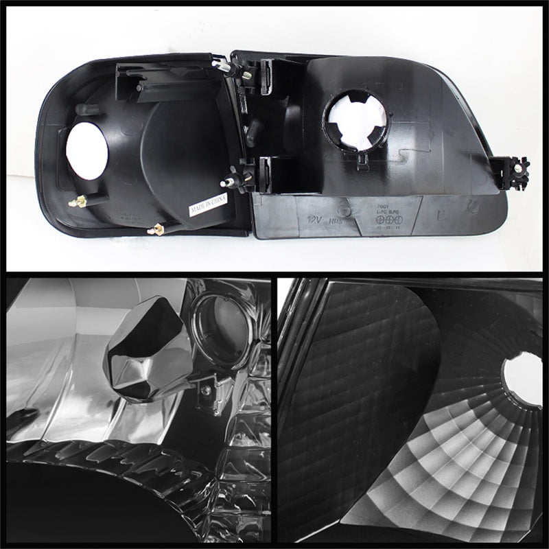 SPYDER 5070319 Xtune Ford F150 97-03 / Expedition 97-02 Crystal Headlights w/Corner Black HD-JH-FF15097-SET-AM-BK