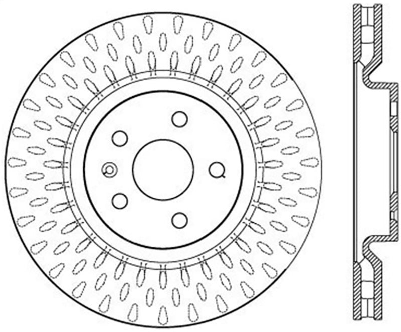 Stoptech 127.62124L StopTech Slotted & Drilled Sport Brake Rotor