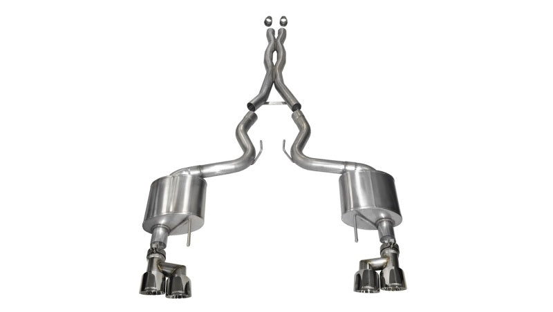 CORSA Performance 14335 Corsa 2015-2017 Ford Mustang GT 5.0 3in Cat Back Exhaust Polish Quad Tips (Xtreme)