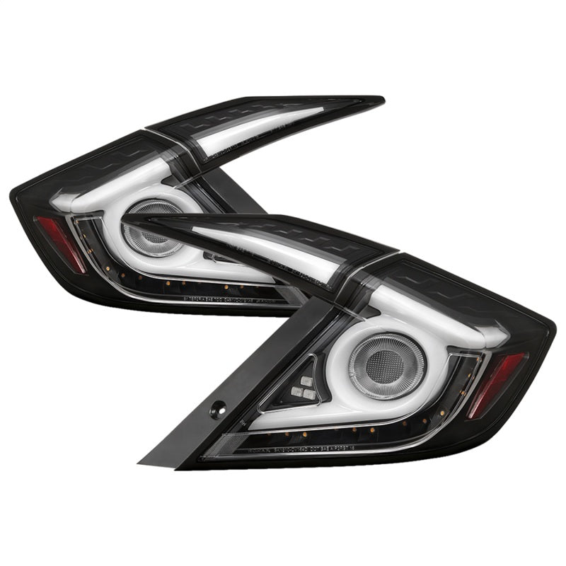 SPYDER 5086051 Spyder 16-19 Honda Civic 4 Door Light Bar LED Tail Lights - Black - ALT-YD-HC164D-LB-BK