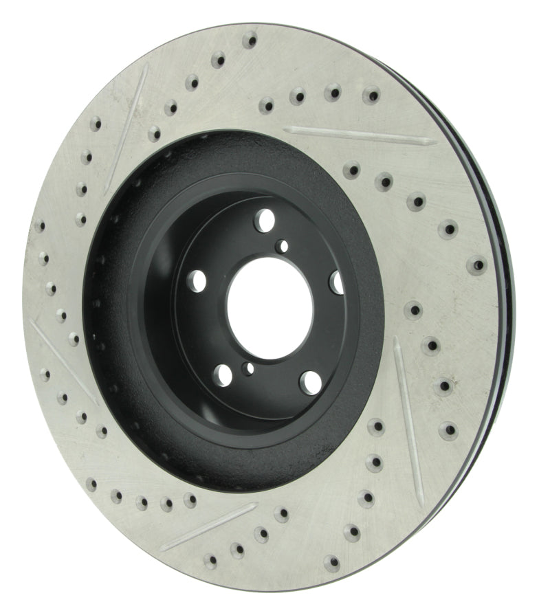 Stoptech 127.47018L StopTech 02-10 Subaru WRX Slotted & Drilled Left Front Rotor (exc. STi)